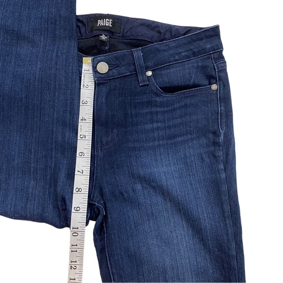 Paige Skyline Skinny in Georgie Wash Women Jeans Sz 28 x27 Dark Whiskered Denim - Picture 8 of 16